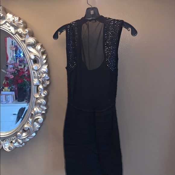 Black mini dress with sheer back panel - Picture 2 of 2